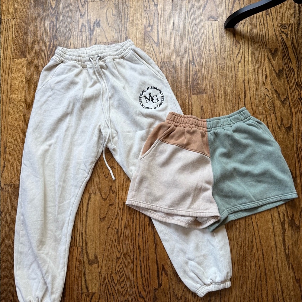 BUNDLE 2 for 1 - Missguided Jogger Sweatpants and Shorts  - Size 8